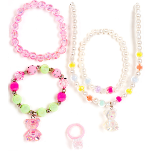 Фото - Дитяча біжутерія Lukky Набір перлинного намиста з підвіскою Jelly Bear, з каблучкою та 3 браслетами, Fashion (T24623)