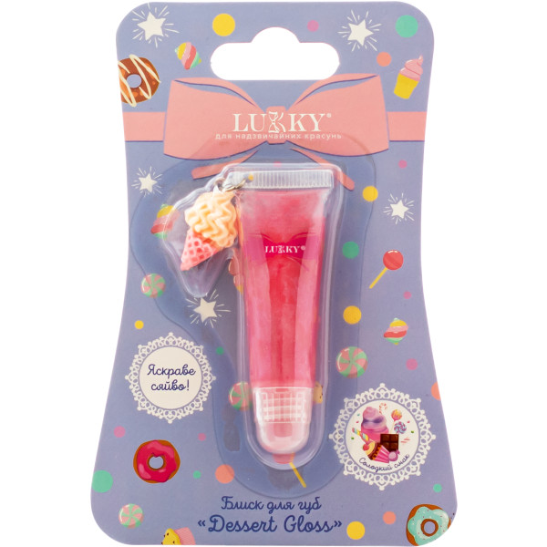 Фото - Набір для обличчя Lukky Блиск для губ Dessert gloss кораловий з ароматом цукерок (T26210)