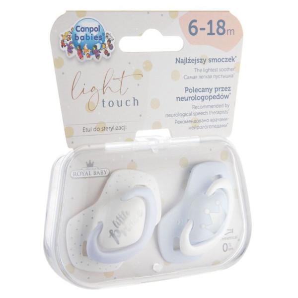 Фото - Симетрична пустушка Canpol babies ROYAL BABY 6-18 міс 2 шт. блакитна (22/651_blu)