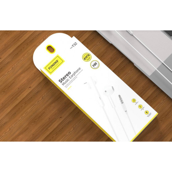 Фото - Навушники вкладиші дротові Foneng T32 3D music earphone (T32-E-3DM)