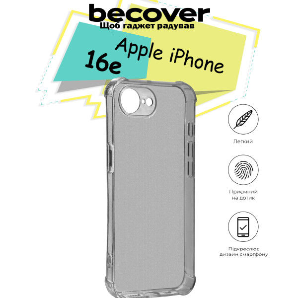 Фото - Чохол для смартфону BeCover Anti-Shock for Apple iPhone 16e Grey (713237)