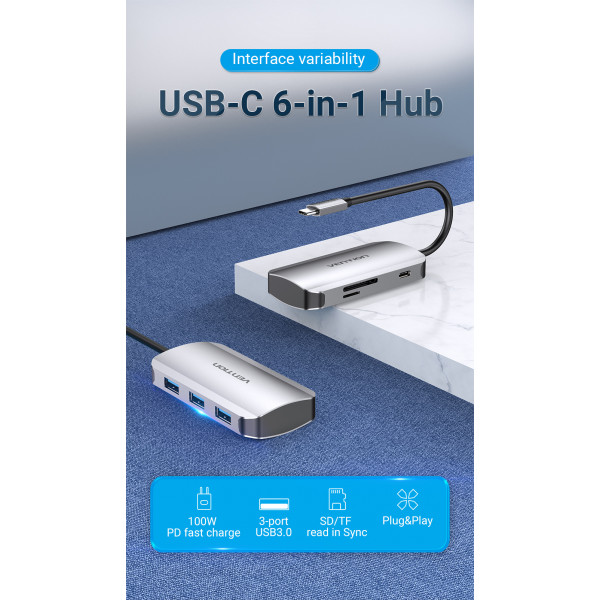 Фото - Док-станция Vention USB3.1 Type-C - USB (TNHHB)