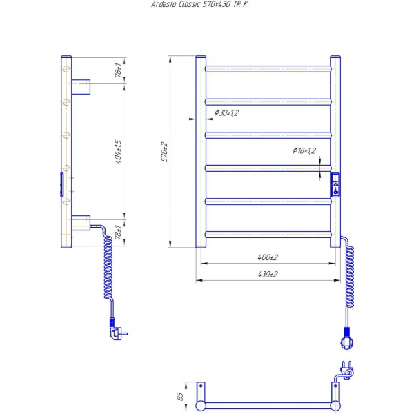Фото - Рушникосушарка Ardesto Classik-TR K (6.1.0600.06.BM)