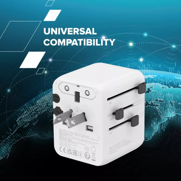 Фото - Сетевое зарядное устройство Canyon OnTour 20 Travel Adapter EU/UK/US/AUS 20W White (CNS-TA20W1005W)