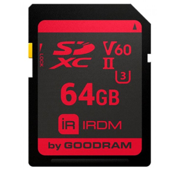 Фото - Карта памяти Goodram IRDM SDXC 64Gb V60 UHS-II U3 Retail (IR-S6B0-0640R11)