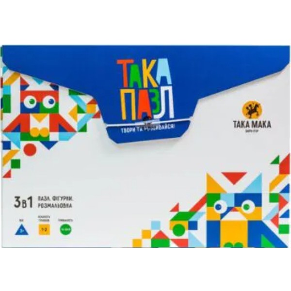 Фото - Пазли (3-4 роки) Taka Maka Собачка (28 ел) - геометричний пазл-розмальовка (220001-UA)