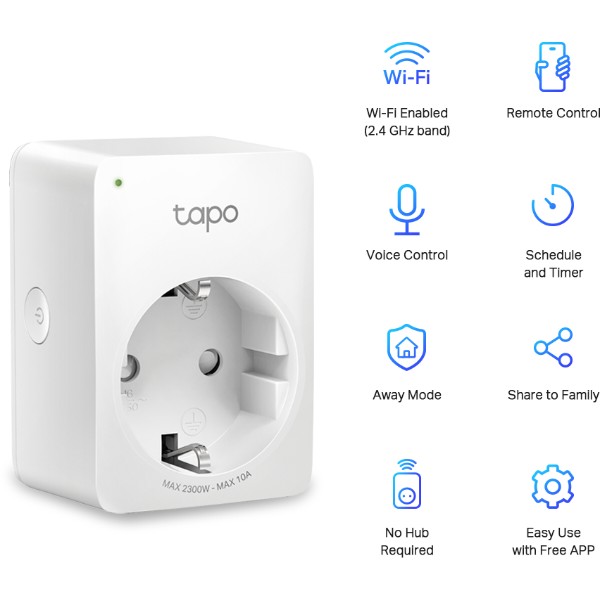 Фото - Розумна розетка TP-Link Tapo P100 (2-pack)