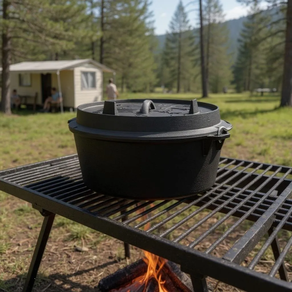 Фото - Набір посуду туристичний Gusskoenig для запікання казан+кришка-пательня, підйомник 2в1 4.5 л (589819)