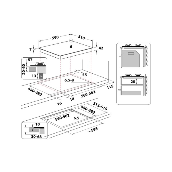 Фото - Духовой шкаф + варочная панель газовая Indesit IOK58HSB + ING61T/BK1