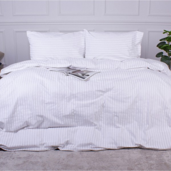 Фото - Комплект постельного белья MirSon King Size 220x240 Ranforce Elite 17-0605 Stripe White Ранфорс (2200008053833)