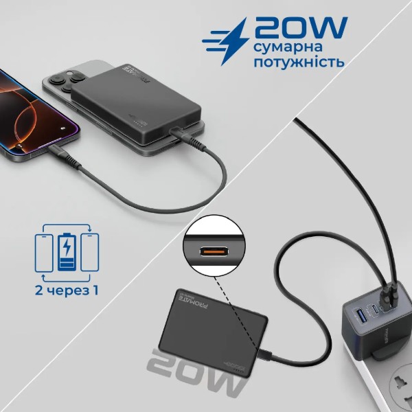Фото - Батарея мобильная Promate 10000mAh (blade-10.black)