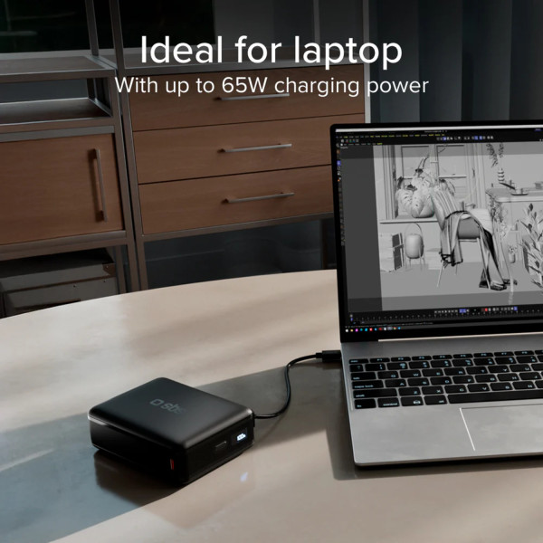 Фото - Уцінка - Батарея мобільна SBS High Density 20000mAh 65W PD USB-C In/Out, LCD display,Ultra Light, Black (902785)