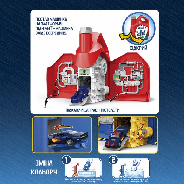 Фото - Ігровий набір TechnoDrive ENGINE OIL - АВТОСЕРВІС З МІНІ-МОДЕЛЮ ЗМІНИ КОЛІР в асортименті (SK-122SKS)