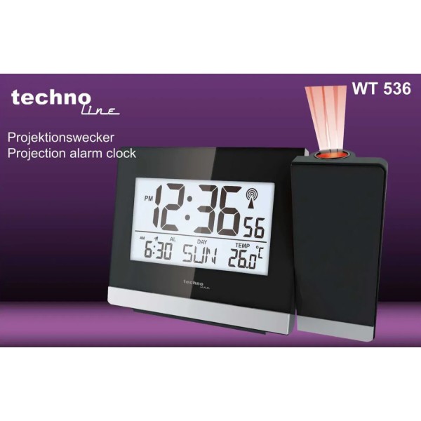 Фото - Проекційний годинник Technoline Black (WT536)