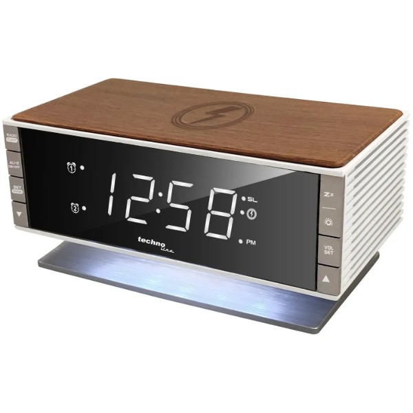 Фото - Радиочасы Technoline Wireless Mobile Charging White/Brown (WT487)