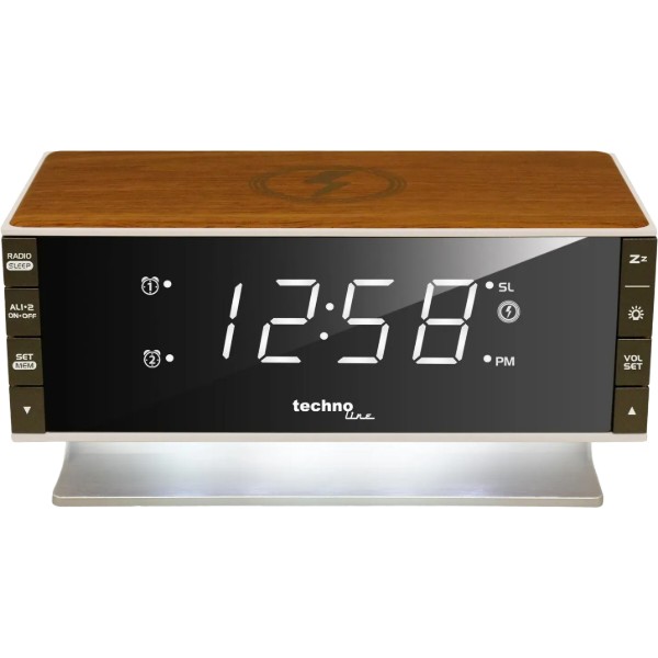 Фото - Радиочасы Technoline Wireless Mobile Charging White/Brown (WT487)