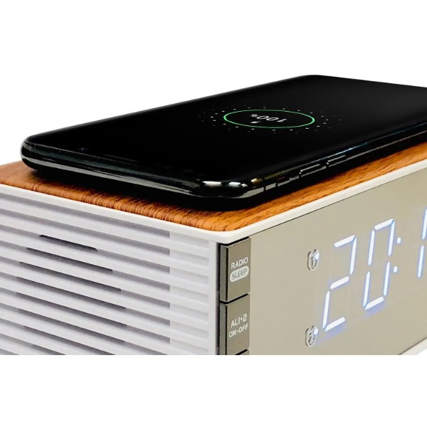 Фото - Радиочасы Technoline Wireless Mobile Charging White/Brown (WT487)