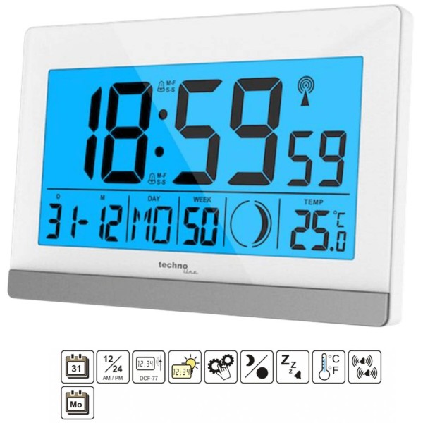 Фото - Настільний годинник Technoline WS8056 White/Silver