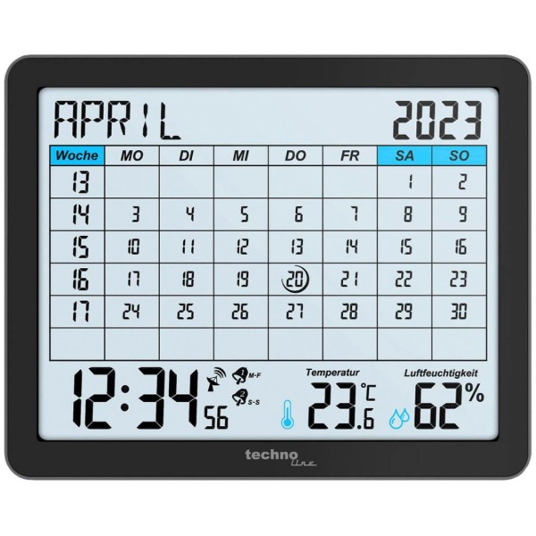 Фото - Настільний годинник Technoline календар WT2600 Black