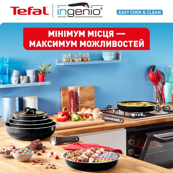 Фото - Набор посуды со съемной ручкой Tefal L1539053 Ingenio Easy Cook & Clean 10 пр