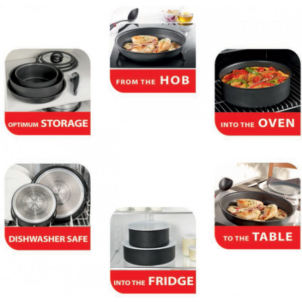 Фото - Набор сковород со съемной ручкой Tefal L2319202 Ingenio Elegance 3 пр.