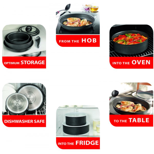 Фото - Набор посуды со съемной ручкой Tefal L2319552 Ingenio Elegance 6 пр.