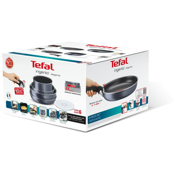 Фото - Набор посуды со съемной ручкой Tefal L2319552 Ingenio Elegance 6 пр.