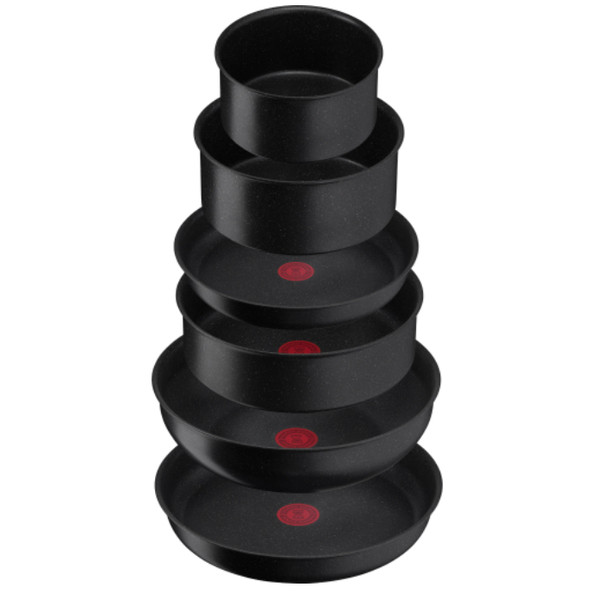 Фото - Набір посуду зі знімною ручкою Tefal L3998702 Ingenio Black Stone 7 пр