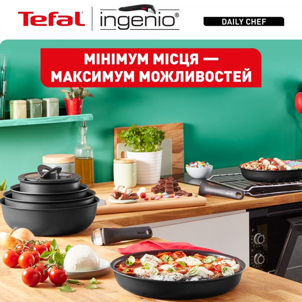 Фото - Набор посуды со съемной ручкой Tefal L7629142  Ingenio Daily Chef 10 пр