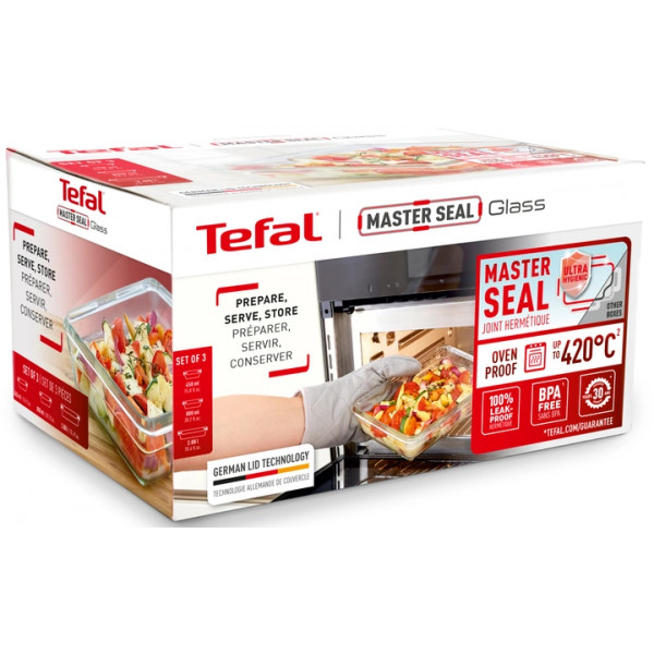 Фото - Набор емкостей для хранения Tefal N1050910 Master Seal 3 шт (0,45 л/ 0,8 л/ 2,0 л)