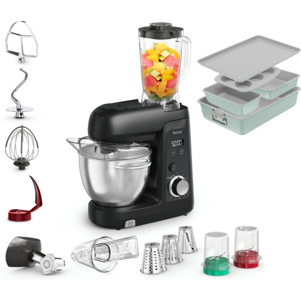 Фото - Комплект техніки Tefal Кухонна машина і комбайн + Форма для приготування Tefal QB5458F0 Bake Partner + + J175S504 CERAMIK 5 пр.