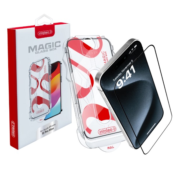 Фото - Захисне скло для смартфону Intaleo з аплікатором MagicBox for  Apple iPhone 15 PRO MAX (4820266742867)