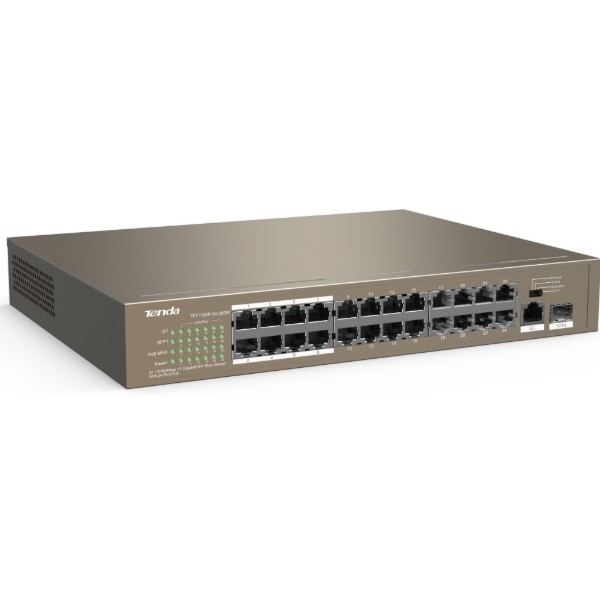 Фото - Коммутатор локальної мережі (Switch) Tenda TEF1126P-24-250W