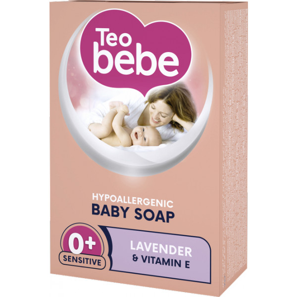 Фото - Мило кускове дитяче Teo Bebe Sensitive Lavender & vitamin E 75 г (3800024045271)