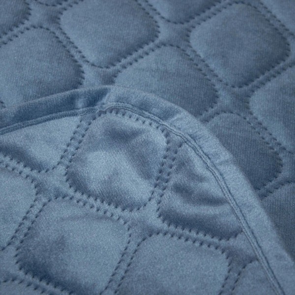 Фото - Покривало полуторне ТЕП VELOUR 150х210 см ДАРК БЛУ/Ромб круглий (4-00515_33875)