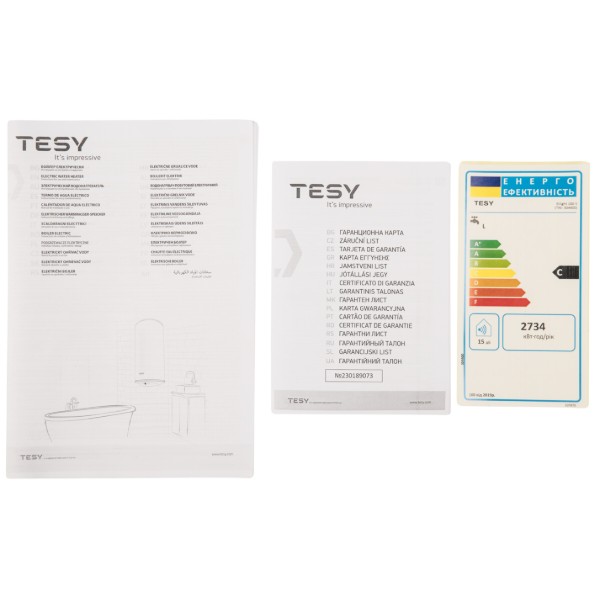 Фото - Водонагрівач Tesy Bilight 100 V