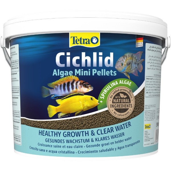 Фото - Корм для рыб Tetra Cichlid Algae Mini для аквариумных цихлид гранулы 10 л 3,9 кг (4004218201408)