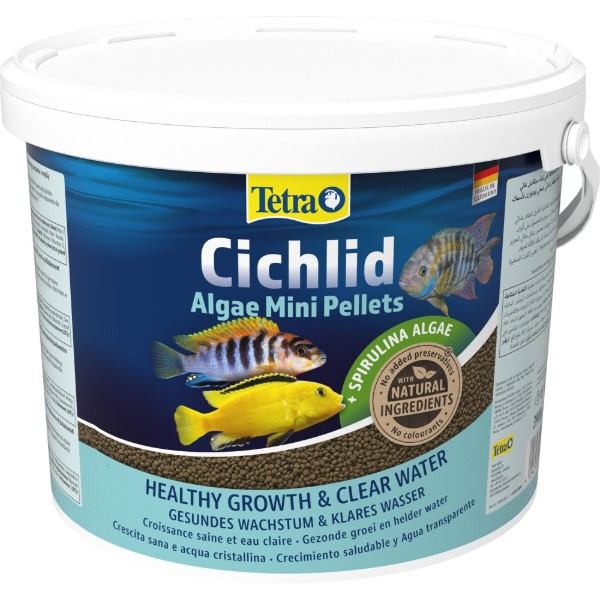 Фото - Корм для рыб Tetra Cichlid Algae Mini для аквариумных цихлид гранулы 10 л 3,9 кг (4004218201408)