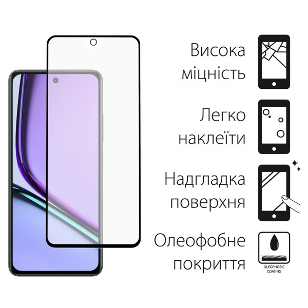 Фото - Захисне скло для смартфону DENGOS for Realme C67 Black Full Glue (TGFG-340)