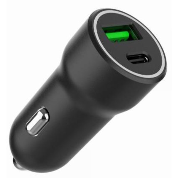 Фото - Автомобильное зарядное устройство Gembird 1xUSB-A (18W QC3.0)+ 1xUSB-C 20W PD (TA-UC-A2PDQC20-CAR-01)