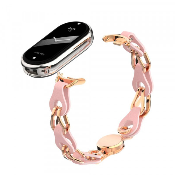 Фото - Ремінець для фітнес-браслету Armorstandart Chain Wristband for Xiaomi Mi Band 9/8 Pink (ARM73964)