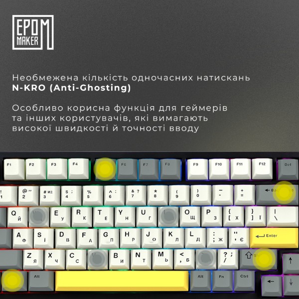 Фото - Клавіатура бездротова ігрова EPOMAKER TH80 SE Budgerigar V2 Switch Hot-Swap RGB Black (TH80-SE-B-BV2)