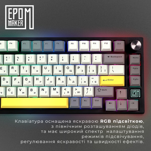 Фото - Клавіатура бездротова ігрова EPOMAKER TH80 SE Budgerigar V2 Switch Hot-Swap RGB Black (TH80-SE-B-BV2)