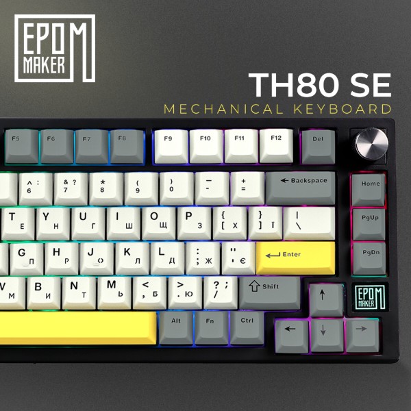 Фото - Клавіатура бездротова ігрова EPOMAKER TH80 SE Budgerigar V2 Switch Hot-Swap RGB Black (TH80-SE-B-BV2)