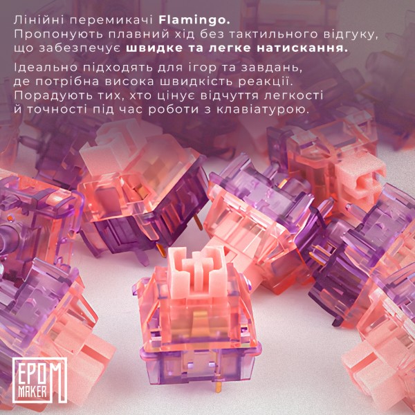 Фото - Клавіатура бездротова ігрова EPOMAKER TH80 SE Flamingo Switch Hot-Swap RGB Black (TH80-SE-B-F)