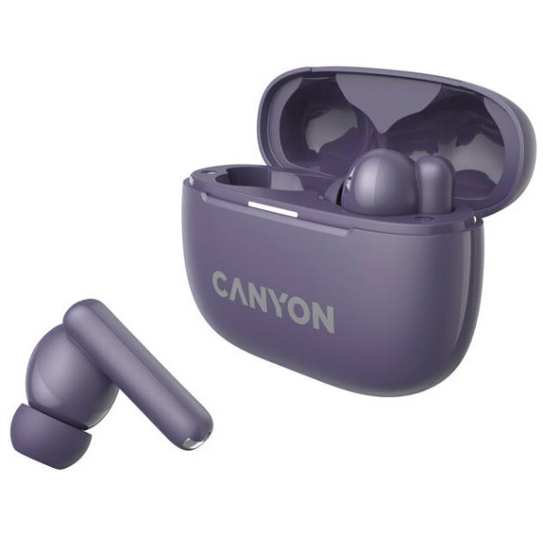 Фото - Навушники вкладиші бездротові TWS Canyon OnGo TWS-10 ANC ENC Purple (CNS-TWS10PL)
