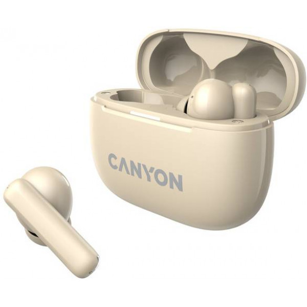 Фото - Навушники вкладиші бездротові TWS Canyon OnGo TWS-10 ANC ENC Beige (CNS-TWS10BG)