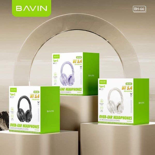Фото - Навушники накладні бездротові Bavin BH-66 OVER-EAR Stereo Black (BH-BH-66-BK)