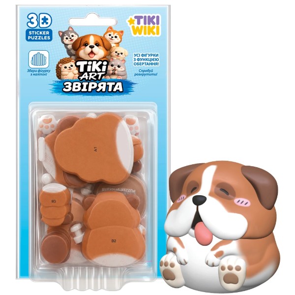Фото - 3D пазли Tiki Wiki ТІКІ АРТ-ЗВІРЯТА в асортименті (PTA0908S)