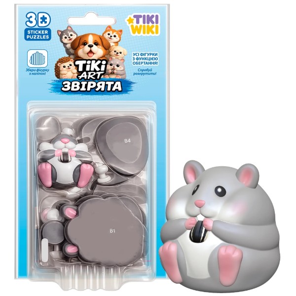 Фото - 3D пазли Tiki Wiki ТІКІ АРТ-ЗВІРЯТА в асортименті (PTA0908S)